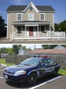 Police Cruiser and house