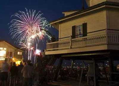 Flash of Fireworks at night