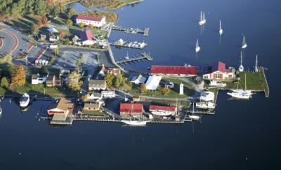 Aerial view of waterfront